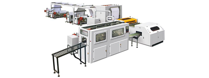 Fully Automatic A4 Paper Making Machine HQJ-1100 A4 Paper Cutting With Automaticpackagingmachine（4 Roll Feeding）