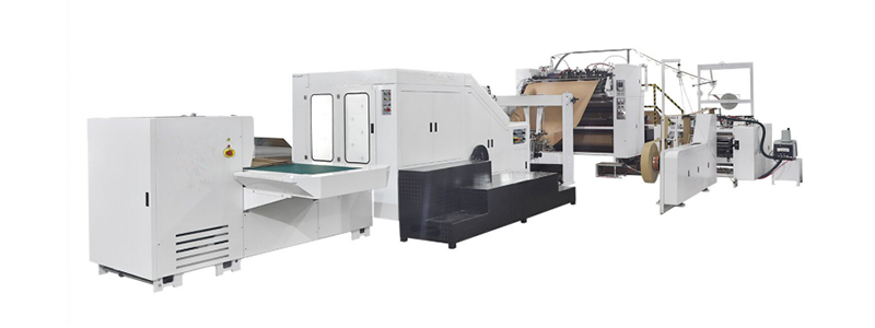 Paper Bags With Handles Making Machine YBFD-330T Fully Automatic Square Bottom Paper Bag Machine With Handle Inline（Twisted rope）